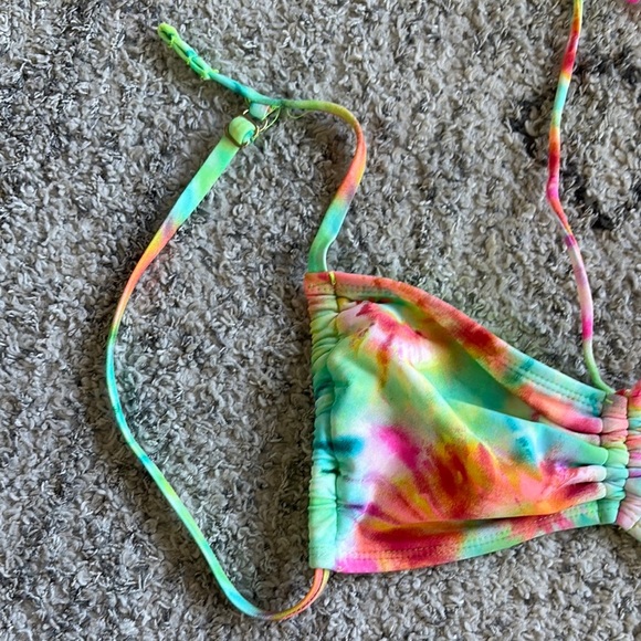 Colorful Tie-Dye Bikini Top with adjustable straps - Picture 2 of 9